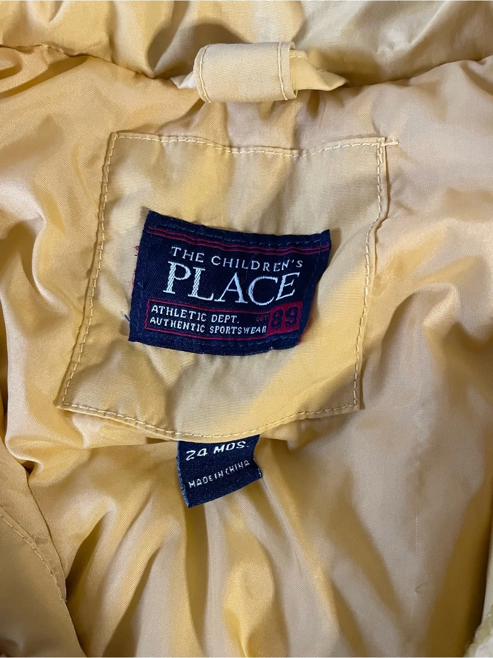 The Children's Place Yellow, Navy & Gray Colorblock Puffer Jacket